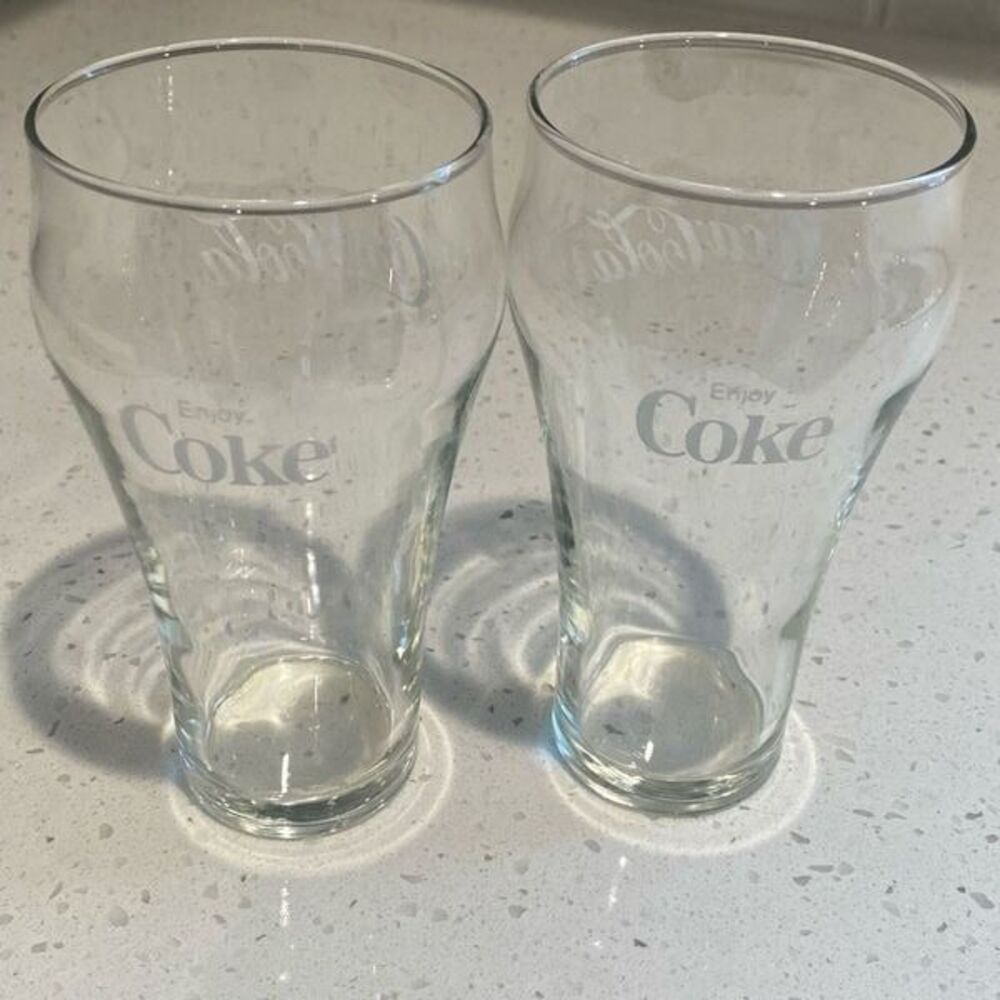 Set 2 Coca Cola Glasses Nostalgia Coke Drinkware